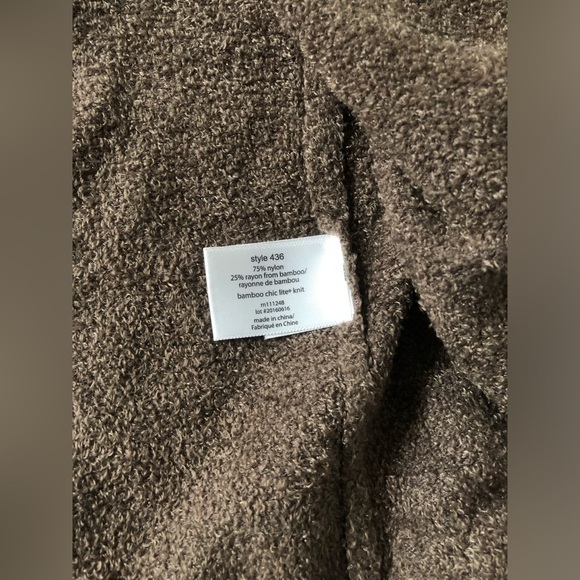 Barefoot Dreams Women’s L/XL Brown Bamboo Cozy Chic Lite Open/Waterfall Sweater - Picture 6 of 11